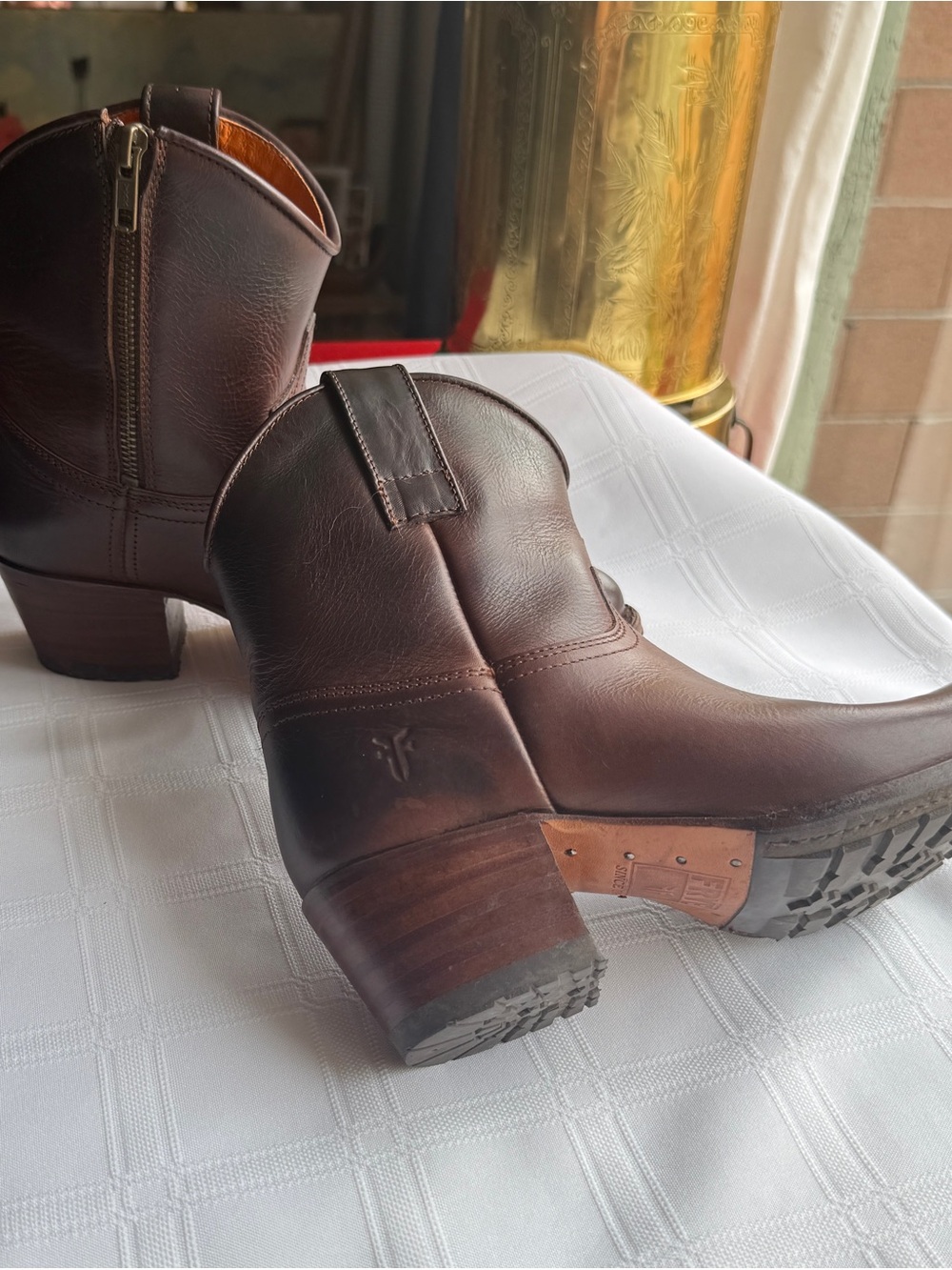 Frye Billy Inside Zip Booties | Dark Brown | Women's Size 6M